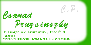 csanad pruzsinszky business card